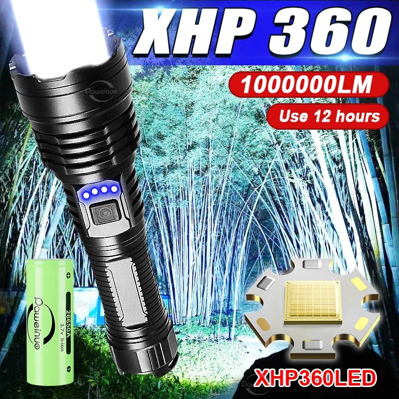 2024 XHP360 LED ſ   18650 26650 USB     ڷ  
